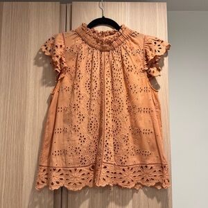 Sea New York Orange Eyelet Blouse